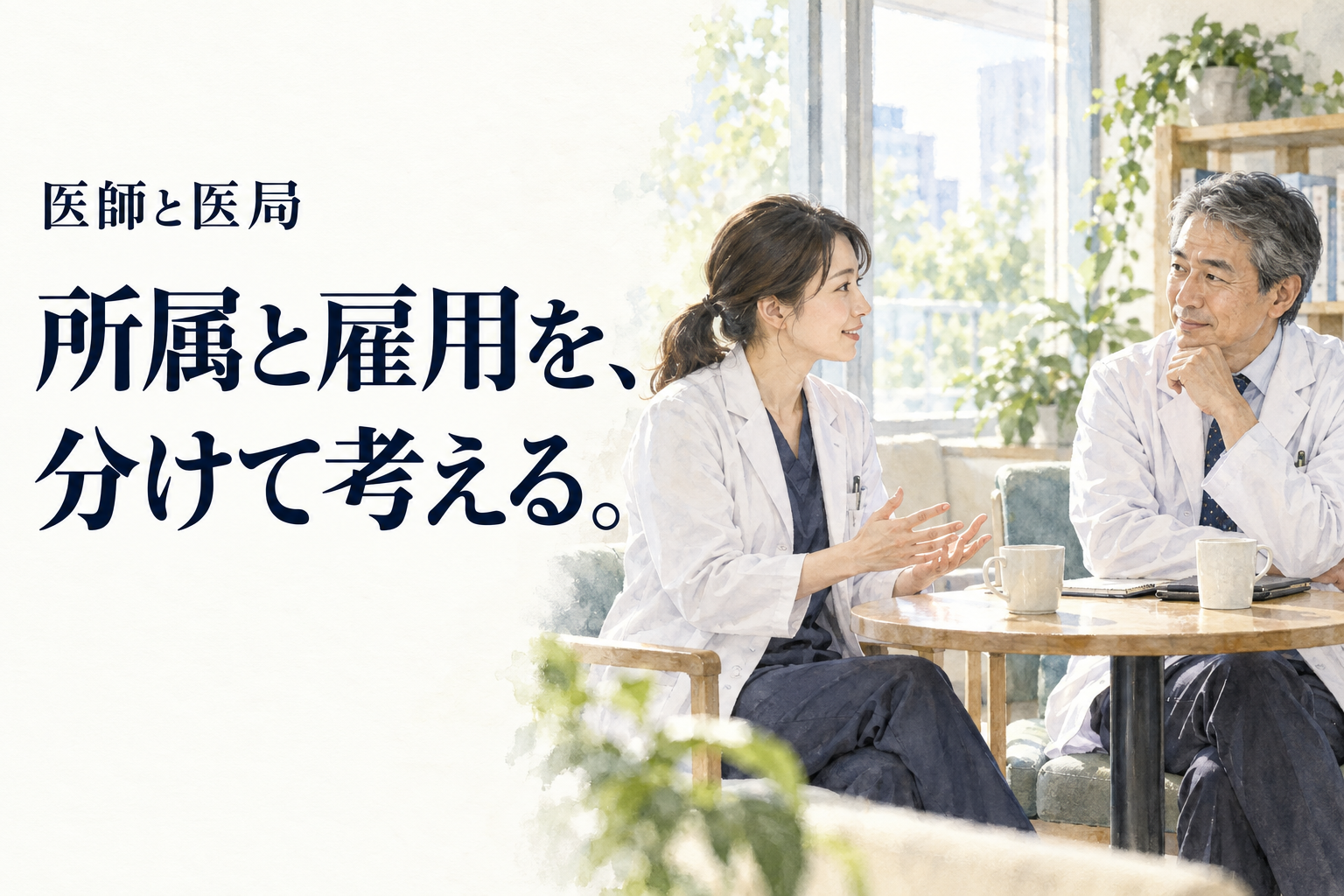 医師 医局。医局所属の勤務医が転職を考える際に、所属の変更、勤務先との雇用契約、専門研修の手続を別々に確認するための整理表です。